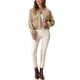 thumbnail image 2 of Chaqueta bomber de botón Inspire Chic para mujer, con cuello alto, de manga larga, casual y corta, talla L, color caqui, 2 of 6