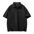 thumbnail image 5 of Mens Polo Shirts Textured Knit Stretchy Regular Fit Collared Golf Shirts, L, 5 of 8