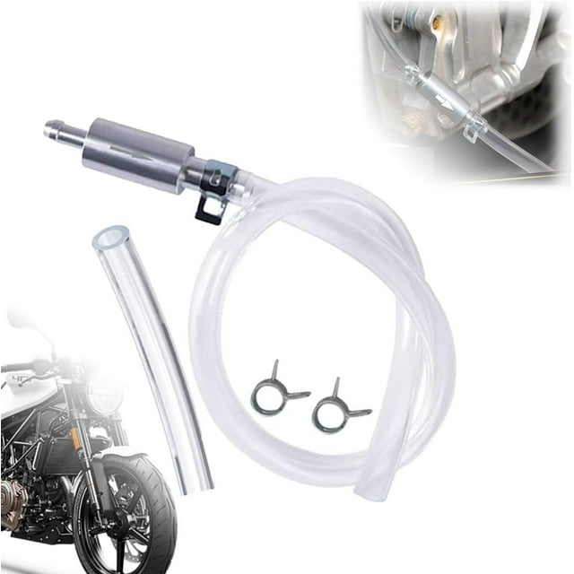 Autobriva Brake Bleeder, Universal One-Way Brake Bleeder Hose Kit with Check Valve, Brake Bleeder Hose - One Way Check Valve Tube Bleeding Tool Kit for Car Motorcyle Clutch (1pc)