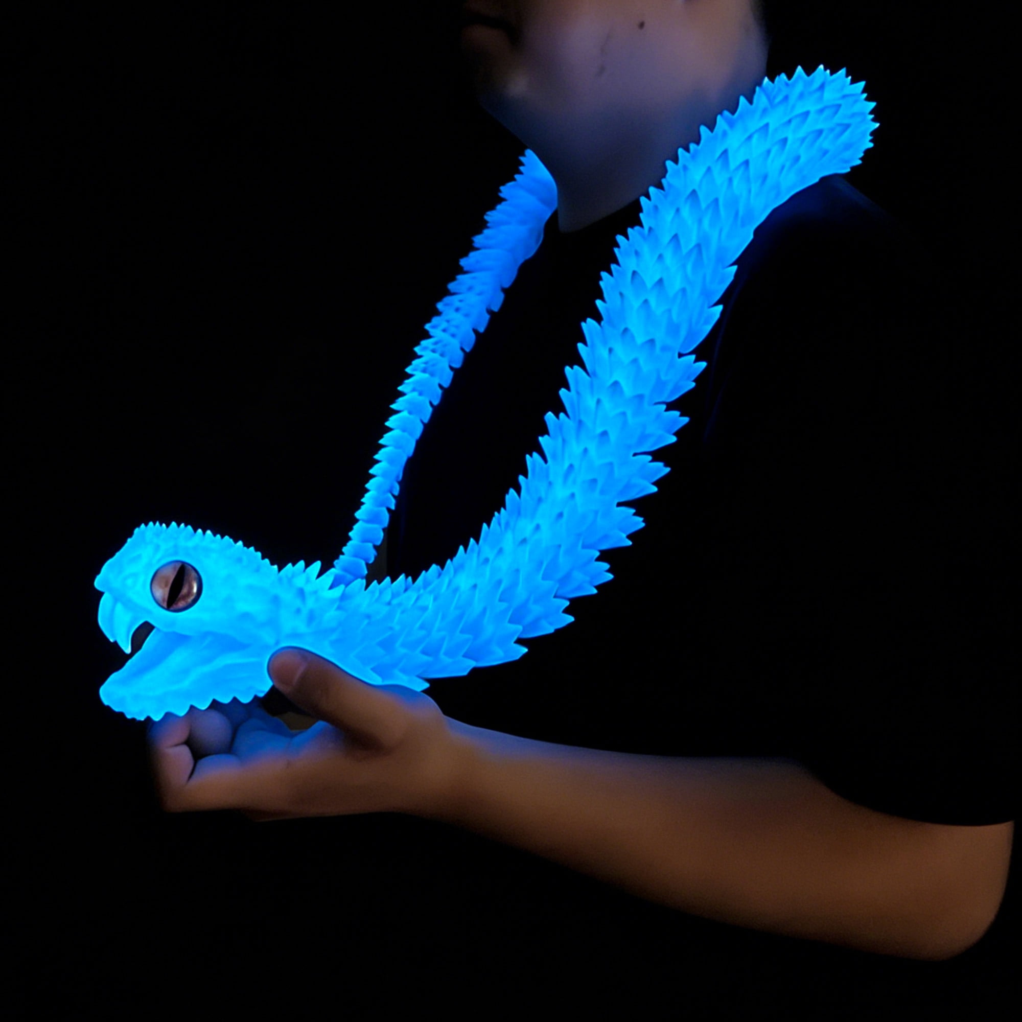 47.5inch 3D Printed snake,Flexible Joint Animal lacertid Figurines,Realistic Eyes, Home Office Decor,Fidget Toy for Adults Teens Boy Festival Gifts