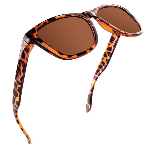 Sunier Vintage Polarized Sunglasses Stylish Tortoise Frame for Young Women and Men