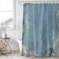 thumbnail image 4 of Gray Blue Mottled Bathroom Shower Curtains with 12 Hooks Polyester Waterproof Shower Curtain for Stalls and Bathtubs Modern Abstract Retro Oil Painting Decorative Bathroom Curtain 36x78 Inches, 4 of 7