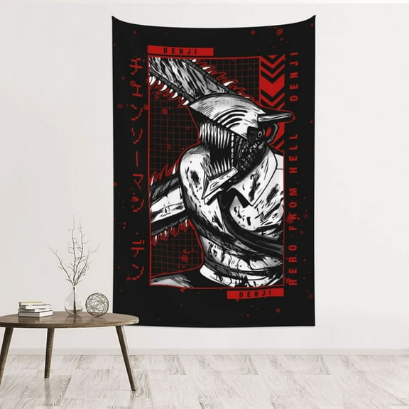 Chainsaw Man Tapestry Wall Hanging Home Decoration Wall Blanket Dormitory Living Room Bedroom Backdrop Poster( 60x40inch)