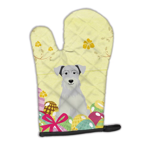 Carolines Treasures BB6053OVMT Easter Eggs Miniature Schnauzer White Oven Mitt Large multicolor