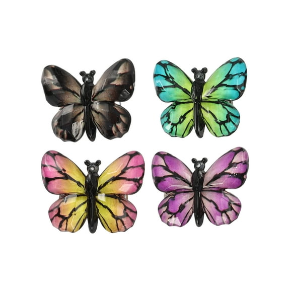 Unique Bargains 4 Pcs Elegant Hair Clips Hairdo Clips for Women 1.26"x0.98"x0.43" Yellow Purple