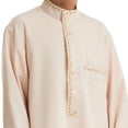 thumbnail image 6 of Otqutp Muslim Clothes for Boys Middle Eas𝘁 Ramadan Kaftan Thobe Kids 𝗜slamic 𝗠oroccan Long Sleeve Robe Prayer Clothing, 6 of 8