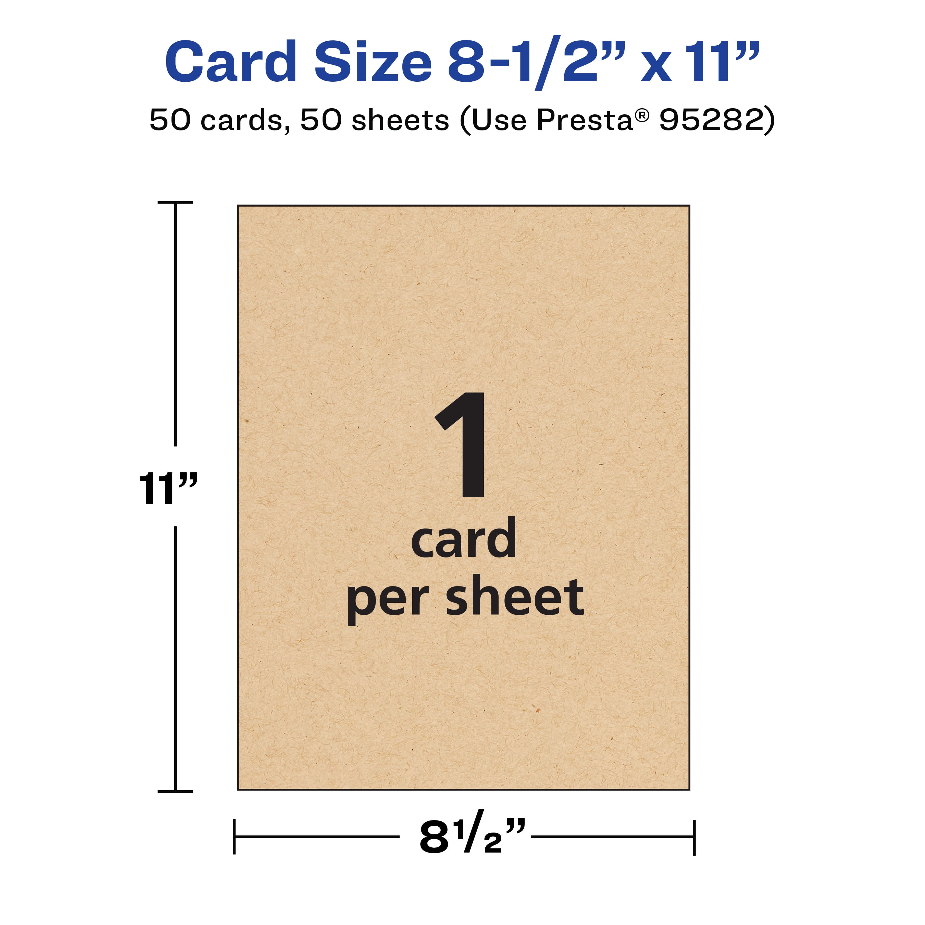 Avery Printable Cardstock, 8.5" x 11", Kraft Brown, 50ct