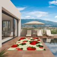 thumbnail image 2 of Beige Red Strawberry Outdoor Rug 5x8 Ft, Non Slip Washable Area Rug, Spring Floral Watercolor Summer Botanical Patio Rugs Carpet Runner, Large Floor Mat for Indoor/Outdoor Deck Porch Camping, 2 of 8