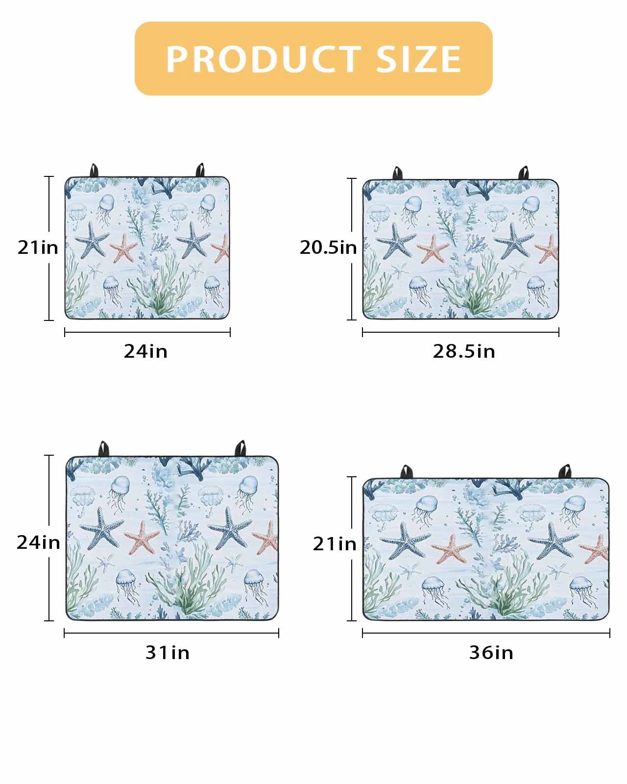 nqOlkjepod Large Induction Cooktop Protector Mat 28.5"x20.5", Coastal Coral Stove Top Covers for Electric Stove, Starfish Jellyfish Green Grass Underwater Stove Burner Cover Mats Stove Cover