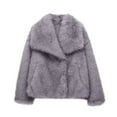 thumbnail image 3 of Womens Cropped Faux Fur Jackets Fluffy Winter Long Sleeve Open Front Cardigan Outwear Warm Shaggy Coats, 3 of 4