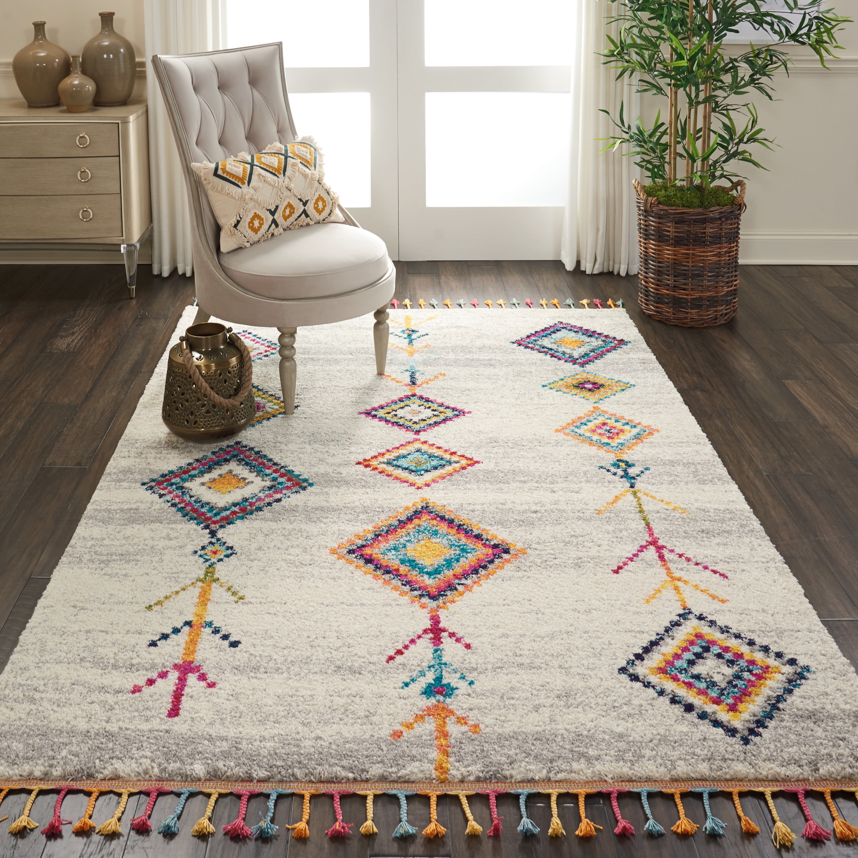 Nourison Moroccan Casbah Scandinavian Tribal Cream/Grey Area Rug