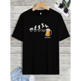 thumbnail image 3 of T-Shirt d'Été Décontracté à Manches Courtes Col Rond Imprimé Graphique Créatif pour Hommes, Séchage Rapide Confortable pour Usage Quotidien et Vacances, 3 of 6