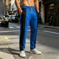 thumbnail image 6 of Maplenight Men's Athletic Track Pants with Side Striped Straight Leg Drawstring Elastic Waist Pant Relaxed Fit Open Bottom Sport Pant for Running Workout, 6 of 7