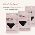thumbnail image 2 of DIVA Reusable Period Underwear - Black Bikini XL-XXL - Bundle 3 pack, 2 of 7