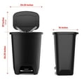 thumbnail image 2 of Kingsss Premium 20 Gallon Trash Can - Plastic Kitchen Waste Bin with Odor Protection of Lid, Stainless Steel Step On Foot Pedal and Garbage Bag Rings, Black, 2 of 8