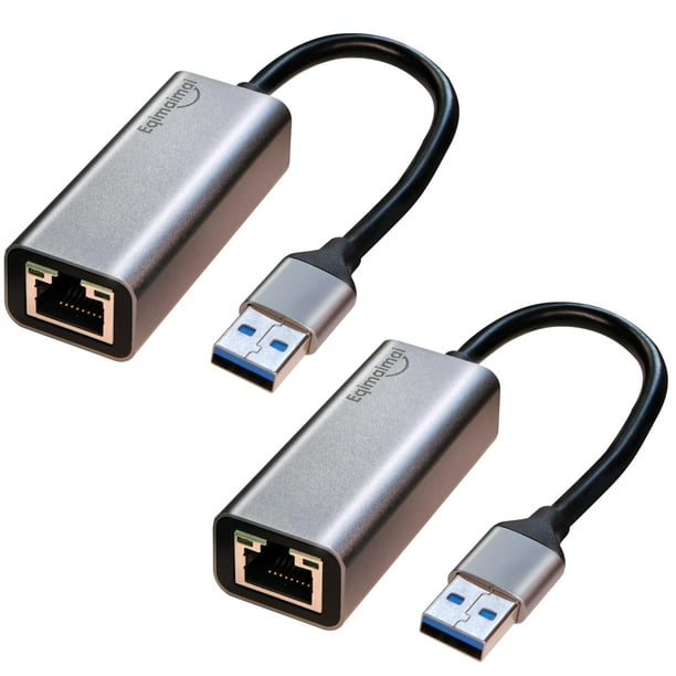 Paquete de 2 adaptadores de red USB A a Ethernet Gigabit