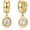 Gold-Round Hoops, variant on Wrongduck Gold Dangle Earrings for Women, 14K Gold Plated Chunky Hoop Earrings with Cubic Zirconia Charm, Lightweight Statement Drop Huggie Jewelry Accessories