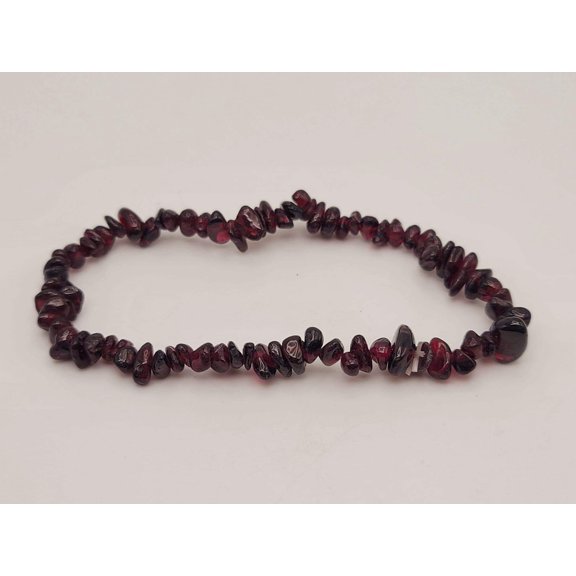 Garnet Chip Bracelet Handmade Genuine Crystal Stretch Bracelet