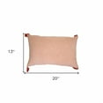 thumbnail image 3 of HomeRoots 13" X 20" Coral Abstract Zippered Polyester Throw Pillow With Tassels, 3 of 4