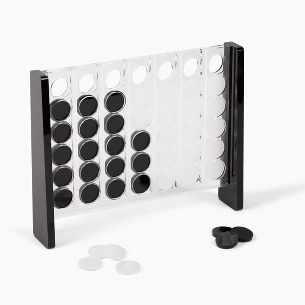 Juego Four in a Row MC Marble Cultures, acrílico blanco y negro