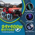 thumbnail image 3 of Okybaby 24V Kids Ride on Truck Car with Parents Remote,400W Motor, Electric Power Ride on Toy Car with High Chassis, Four-wheel Suspension, LED Light,USB,Bluetooth,MP3 for Kids Aged 3+,Red, 3 of 7