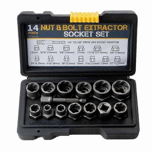 3/8" Locking Wheel Nut Remover Tool Set Stud Bolt Impact Twist Socket Extractor