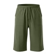 thumbnail image 5 of ITSAME Boys Cropped Pants, with Pockets Athletic Fit Elastic Waist Summer Kids Fashion Casual Pants Army Green 8-9T, 5 of 7