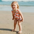 thumbnail image 6 of YunPes One Piece Swimsuit for Girls' Tropical Orange Ruffled Swimsuit - UPF 50+ One-Piece Bathing Suit for Toddlers 2T-5T, 6 of 9