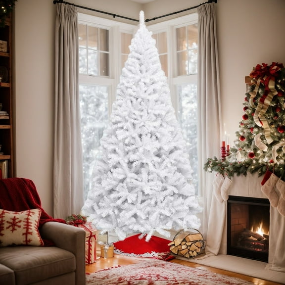 GVN Christmas Tree,Tree Christmas,Xmas Tree,6' / 7.5' / 9' Hinged Artificial Christmas Tree with Metal Stand-9 ft