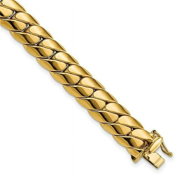 Primal Gold 14 Karat Yellow Gold Fancy Link Men's Bracelet