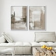 thumbnail image 4 of IDEA4WALL Framed Canvas Print Wall Art Set Soothing Brushstroke Patterns in Earth Tones Digital Art Neutral Minimal Abstract Wall Decor Bohemian Nordic Zen Artwork for Home Decor - White 16"x24"x2, 4 of 5