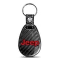 thumbnail image 1 of Jeep in Red Black 100% Real Carbon Fiber Large Tear Drop Key Chain, 1 of 5