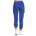 thumbnail image 3 of Casual Pants for Women Drawstring Mid Expandable Waist Ankle-Tied Pants Polyester Pants with Pockets ,Blue, 3 of 5