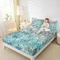 thumbnail image 4 of jejeloiu Minimalism Graffiti Bed Sheets,Geometric Oil Painting King Sheets,Blue Gray Ombre Sheet Set For Girl Boys,Luxury Bedroom Decor,4pcs, 4 of 7