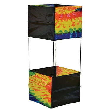 In the Breeze 3071 — Tie Dye Box Kite, 37-Inch — Colorful Single-Line Kite for All Ages