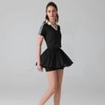 thumbnail image 4 of Yoga Drapey Double Ruffles Athletic Shorts for Women , High Waisted Flowy Tennis Workout Running Tiered Skorts, 4 of 7