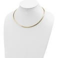 thumbnail image 2 of 14K Yellow Gold 3mm Reversible White & Domed Omega Necklace (18 X 3) Made In Italy rom3-18, 2 of 5