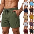 thumbnail image 5 of OIOLOYJM Athletic Shorts for Men 5" Mesh Quick Dry Drawstring Beach Swim Trunks Lightweight Breathable Running Sports Shorts with Pockets No Mesh Lining Khaki M, 5 of 5