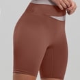 thumbnail image 5 of AnuYalue Running Shorts for Women High Waisted Soft Leggings Tummy Control Seamless Workout Yoga Shorts Biker Shorts Brown XL, 5 of 6