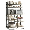 thumbnail image 2 of Bakers Rack with Power Outlet, Coffee Bar with Wire Drawer, Industrial Microwave Stand, Kitchen Buffet Table with Large Storage, 6-Tier Kitchen Storage Rack with Hutch, 2 of 9