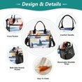thumbnail image 3 of FORMRS Insulated Lunch Bag Unisex Large Capacity with Shoulder Strap, Orange Hand Drawn Sailboats, 3 of 6