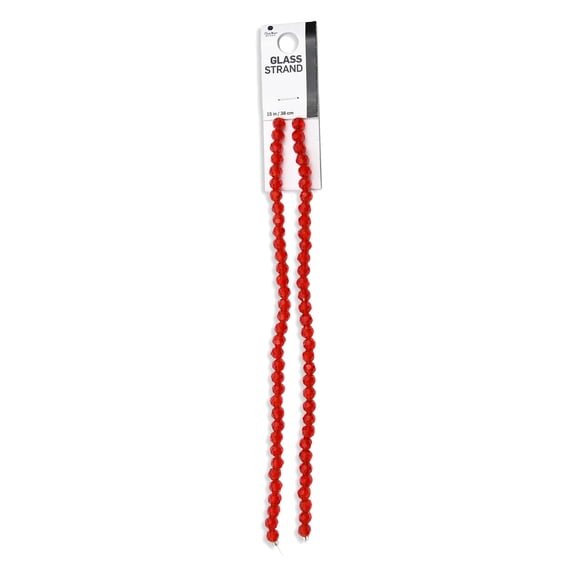 Blue Moon Beads Red Faceted Glass Bead Strand for DIY Jewelry, 15 in - Unisex, Adult, 1 Piece