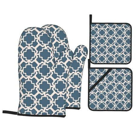 

Oven Mitts and Pot Holders 4 Piece Exotic Geometric Patterns High Heat Slip Resistant Oven Mitt and Trivets Set Kitchen Oven Glove Pot Holders for Cooking Baking Grilling