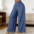 thumbnail image 3 of Palazzo Pants for Women 2026 Trendy Elastic High Waist Wide Leg Flowy Casual Loose Dressy Pants Vintage Trousers, 3 of 9