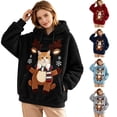thumbnail image 4 of Christmas Reindeer Pet Carrier Hoodie, Teddy Dog Pocket Sweatshirt with Head Window for Women, 4 of 7