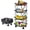 Black-4 Tier, variant on Alexent 4-Tier Foldable Rolling Storage Cart, No Assembly, Space-Saving Metal Organizer with Wheels for Kitchen Pantry Bathroom