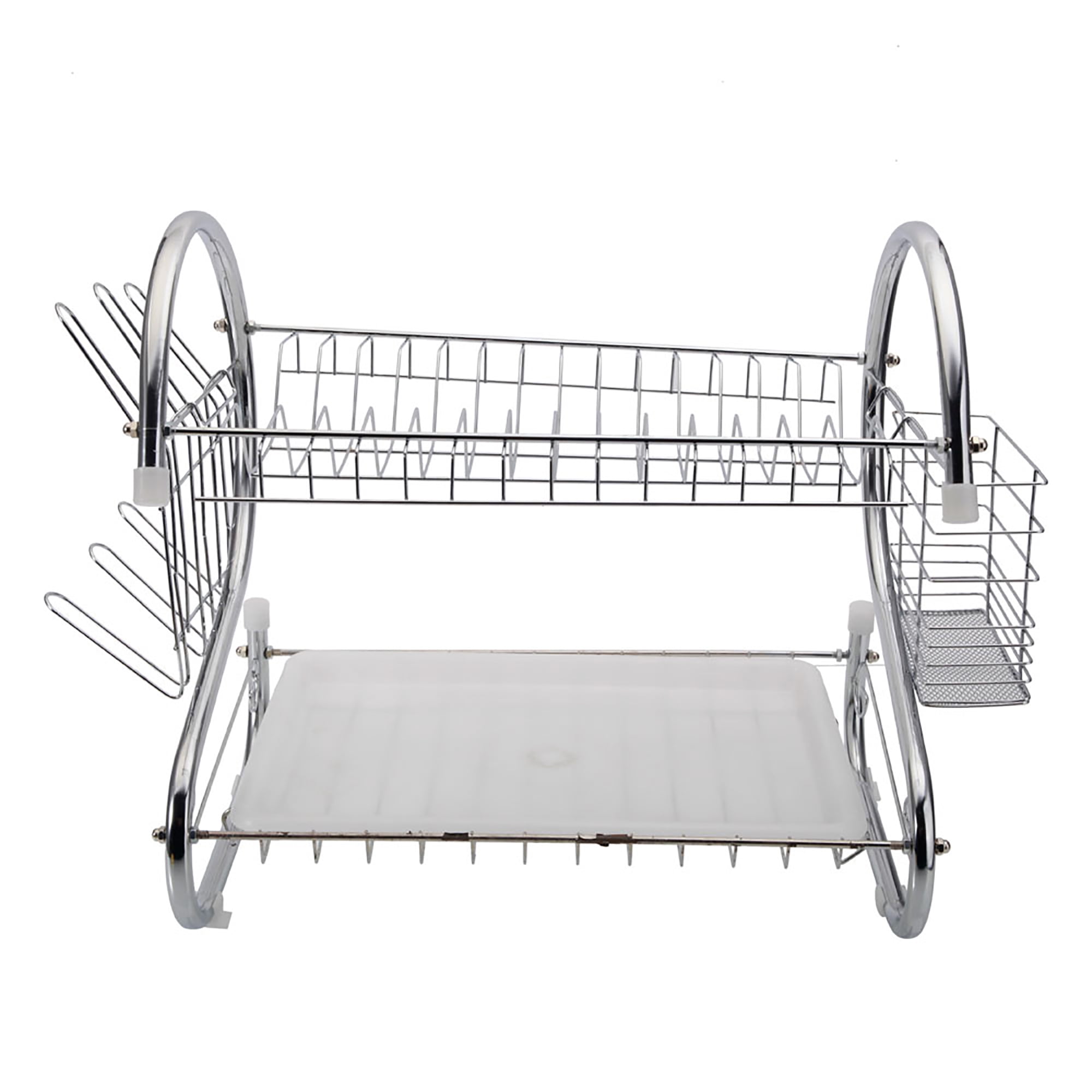Veryke Stainless Steel Over The Sink Dish Rack w/ Hooks, Kitchen Double  Layer Bowl Rack Shelf - Silver 