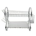 thumbnail image 1 of Dish Drying Rack, 2 Tier Dish Drainer Drying Rack for Kitchen, Sliver Large Capacity Kitchen Storage Stainless Steel Holder Dish Racks for Sinks, 1 of 6