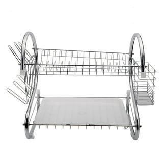 Sweet Home Collection Chrome Plated Steel Dish Drainer - Silver, Set of 2 -  Kroger