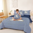 thumbnail image 3 of Erosebridal Initial K Letter Kid Bedding Comforter Set 7pcs, Abstract Stripe Queen Bedding Sets, 3 of 7